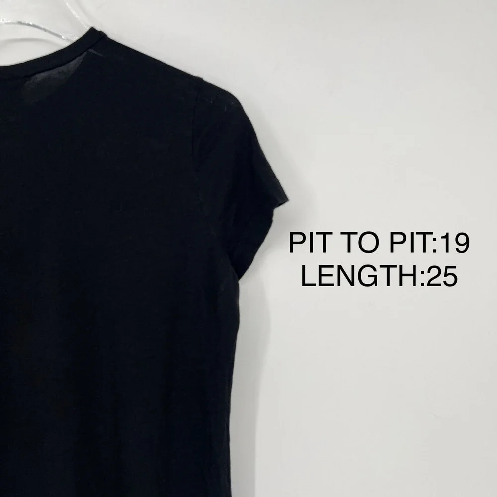 Tory Burch Top Womens XS T Shirt Tee Logo Pima Cotton Black